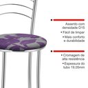 Ver imagem 5 de Kit 2 Banquetas Médias Cromadas com Assento Estofado e Encosto para Bancada Cozinha e Área Gourmet Cinza/Cromado/Florido