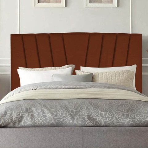 Cabeceira Estofada Bélgica 100CM Solteiro Suede Terracota - D A DECOR