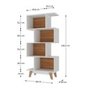 Ver imagem 5 de Kit 3 Estantes para Livros Caracas 4 Nichos Branco/Nogal