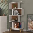 Ver imagem 7 de Conjunto Rack para TV até 60 Polegadas 2 Portas 2 Nichos e Estante Livreiro 4 Nichos 