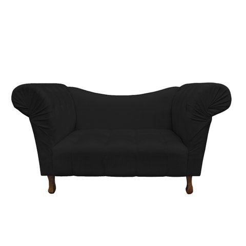 Recamier Divã Rio 1,50m Suede Preto - Dominic Decor