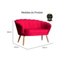 Ver imagem 4 de Namoradeira Estofada Decorativa Para Recepção Pétala Veludo Vermelho - DL Decor