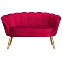 Ver imagem 2 de Namoradeira Estofada Decorativa Para Recepção Pétala Veludo Vermelho - DL Decor