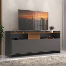 Conjunto Rack para TV até 42 Polegadas 2 Portas 2 Nichos e Estante Livreiro 9 Nichos  - 2