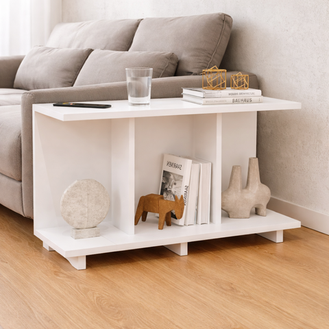 Mesa Lateral Sofá Apoio Canto Minimalista Freijó Aparador