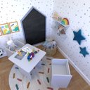Ver mais imagens de Conjunto Infantil com 1 Mesa e 2 Banquetas Yescasa Cinza/Cristal