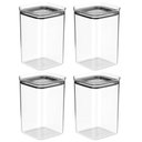 Ver imagem 1 de Kit 4 Potes Organizadores Porta Mantimentos 3,5l Hermético ou Linha Block Plástico Natural