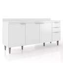 Ver imagem 1 de Balcão de Cozinha com Tampo 180cm Pérola Branco Z34 - Mpozenato