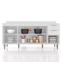 Ver imagem 5 de Balcão de Cozinha com Tampo 180cm Pérola Branco Z34 - Mpozenato
