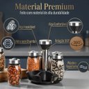 Ver imagem 4 de Porta Condimentos Giratório 360° com 6 Potes de Vidro + Etiquetas e Caneta