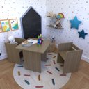 Ver imagem 2 de Conjunto Infantil com 1 Mesa e 2 Banquetas