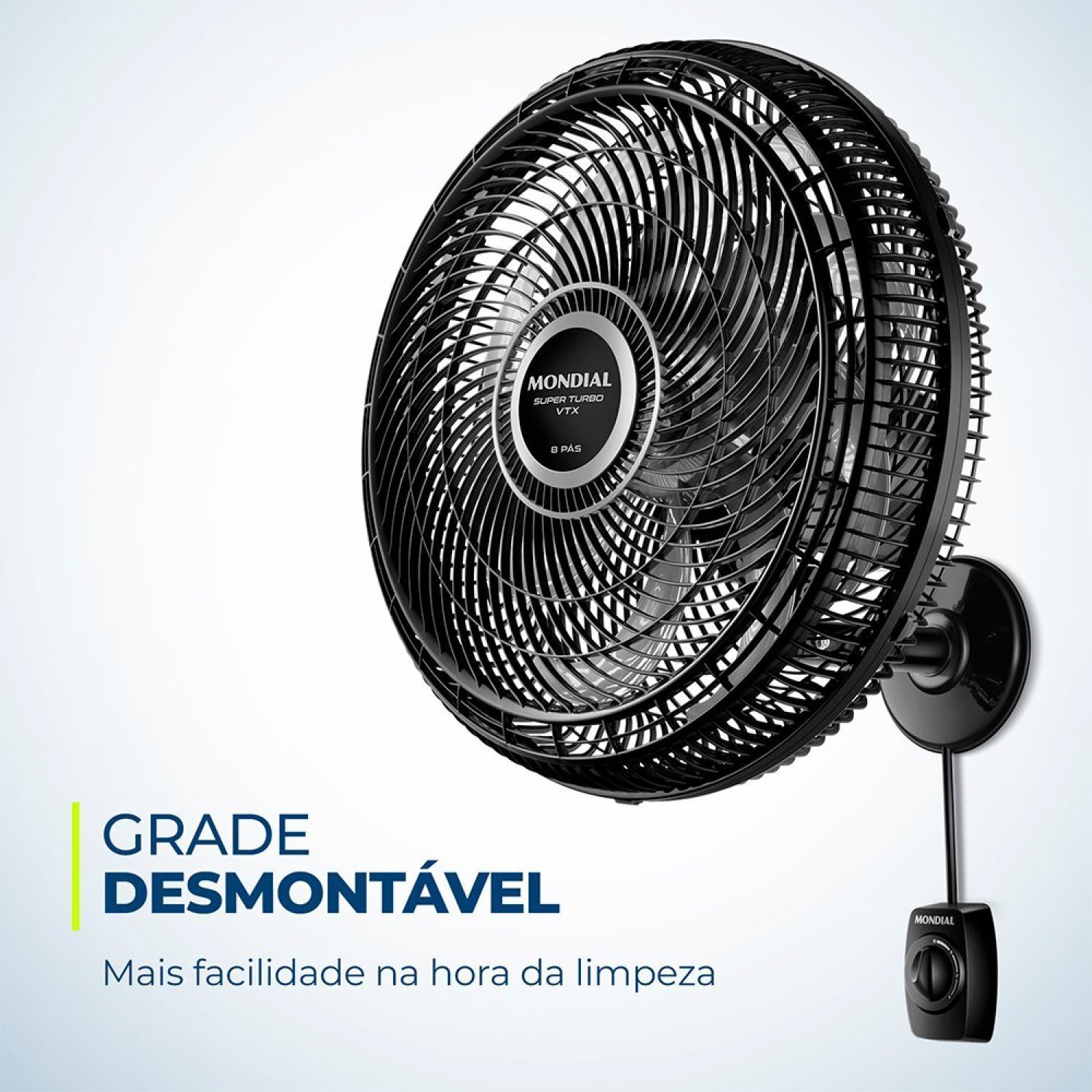 Ventilador de Parede 40cm Super Turbo 8 Pás 140w 127v Vtx-40p-8p ...
