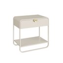 Ver imagem 6 de Mesa de Cabeceira 60cm 1 Gaveta Orgânica Pé Metal Luna Off White
