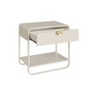 Ver imagem 5 de Mesa de Cabeceira 60cm 1 Gaveta Orgânica Pé Metal Luna Off White