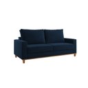 Ver imagem 2 de Kit Sofá Living 3 Lugares 1,80m Poltrona Veludo Alpino Azul