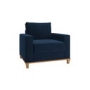 Ver imagem 3 de Kit Sofá Living 3 Lugares 1,80m Poltrona Veludo Alpino Azul