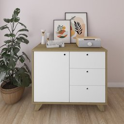 Conjunto Completo 2 Peças Escrivaninha Sky e Balcão Lugano Olmo Branco - 19 Conjunto Completo 2 Peças Escrivaninha Sky e Balcão Lugano Olmo Branco - 19