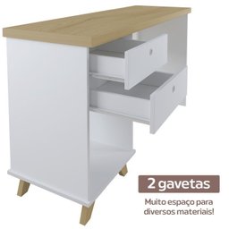 Conjunto Completo 2 Peças Escrivaninha Sky e Balcão Lugano Olmo Branco - 11 Conjunto Completo 2 Peças Escrivaninha Sky e Balcão Lugano Olmo Branco - 11