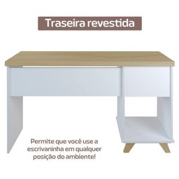 Conjunto Completo 2 Peças Escrivaninha Sky e Balcão Lugano Olmo Branco - 6 Conjunto Completo 2 Peças Escrivaninha Sky e Balcão Lugano Olmo Branco - 6