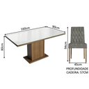 Ver imagem 4 de Conjunto Sala de Jantar Mesa Tampo de Vidro 6 Cadeiras Rustic/branco/silver Geórgia Madesa