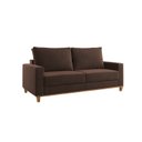 Ver imagem 3 de Kit Sofá Living 3 Lugares 1,80m Poltrona Veludo Alpino Marrom Bombom