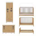 Ver mais imagens de Quarto de Bebê Completo com Berço Americano 3 em 1 Suspiro Multimóveis Mp4628 Branco/madeirado