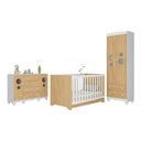 Ver imagem 2 de Quarto de Bebê Completo com Berço Americano 3 em 1 Suspiro Multimóveis Mp4628 Branco/madeirado