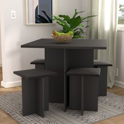 Conjunto Canto Alemão com Mesa e 4 Banquetas Hecol Móveis - 6