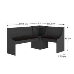 Conjunto Canto Alemão com Mesa e 4 Banquetas Hecol Móveis - 5