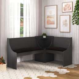 Conjunto Canto Alemão com Mesa e 4 Banquetas Hecol Móveis - 2