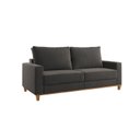 Ver imagem 2 de Kit Sofá Living 3 Lugares 1,80m Poltrona Veludo Alpino Cinza Grafite