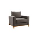 Ver imagem 3 de Kit Sofá Living 3 Lugares 1,80m Poltrona Veludo Alpino Cinza Grafite