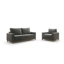 Ver imagem 6 de Kit Sofá Living 3 Lugares 1,80m Poltrona Veludo Alpino Cinza Grafite
