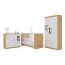 Ver imagem 1 de Quarto de Bebê Completo com Berço 3 em 1 para Colchão 130x60cm Brisa Multimóveis Mp4525