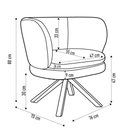 Ver imagem 2 de Kit 2 Poltronas Decorativas Melissa Base Giromad Giratória Veludo C-317 Cinza - Domi