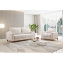 Ver imagem 1 de Kit Sofá Living 3 Lugares 180cm e Poltrona Linho Alpino