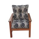 Ver imagem 2 de Poltrona Colonial Cancún de Madeira C/ Almofadas Estampa Floram Marrom
