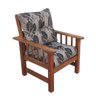 Poltrona Colonial Cancún de Madeira C/ Almofadas Estampa Floram Marrom - 1