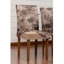 Ver imagem 2 de Capa de Cadeira Estampada 4 Lugares 04 Peças Flores Marrom