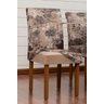Capa de Cadeira Estampada 4 Lugares 04 Peças Flores Marrom - 2