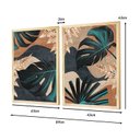 Ver imagem 5 de Kit 2 Quadros Decorativos para Sala Folhas Plantas Moderno