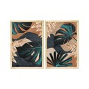 Ver imagem 1 de Kit 2 Quadros Decorativos para Sala Folhas Plantas Moderno