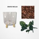 Ver imagem 3 de Arranjo de Flor Jiboia Artificial em Vaso de Plástico Cor:Transparente