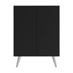 Gabinete Banheiro 2 Portas Retrô 63cm Multimóveis MP5006 Preto/Branco - 6