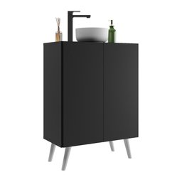 Gabinete Banheiro 2 Portas Retrô 63cm Multimóveis MP5006 Preto/Branco - 2