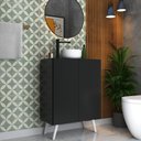 Ver imagem 1 de Gabinete Banheiro 2 Portas Retrô 63cm Multimóveis MP5006 Preto/Branco
