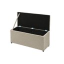 Ver imagem 3 de Calçadeira Recamier Baú 88cm para Cama Solteiro Toquío Vilajo:Suede Bege