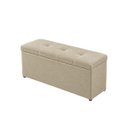 Ver imagem 2 de Calçadeira Recamier Baú 88cm para Cama Solteiro Toquío Vilajo:Suede Bege