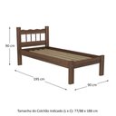 Ver imagem 2 de Cama Solteiro Madeira Maciça com Colchão Incluso Madri Multimóveis VCR4161 Imbuia