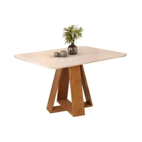 Mesa Dj Celeste Retangular 120x90 P/ 04 Cad. Frejó/off White